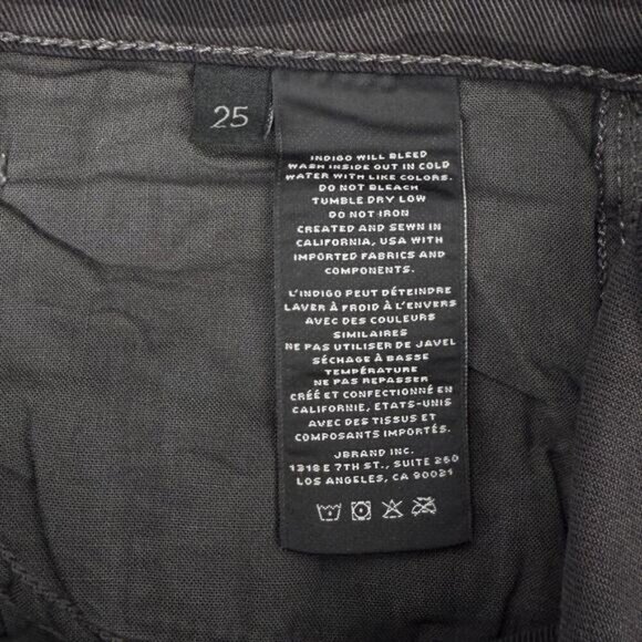 J Brand Ruby High-Rise Crop Cigarette Jean Womens In Black Dazzle Destruct 25 - Picture 5 of 7